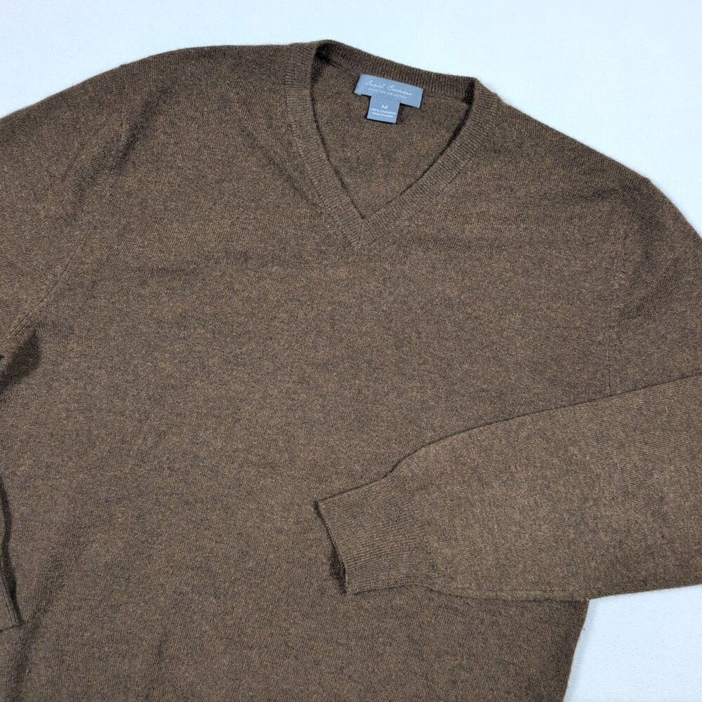 Daniel Cremieux Cashmere Sweater Mens Medium Brown Signature Collection Pullover